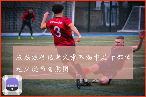 陈戌源对记者文章不满中层干部传达少说两句意图